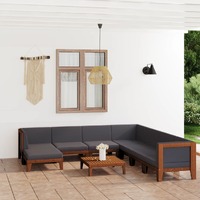  9 Piece Garden Lounge Set with Cushions Solid Acacia Wood