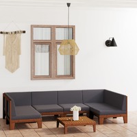  7 Piece Garden Lounge Set with Cushions Solid Acacia Wood
