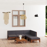  6 Piece Garden Lounge Set with Cushions Solid Acacia Wood