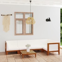  6 Piece Garden Lounge Set with Cushions Solid Acacia Wood