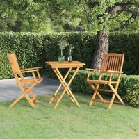  3 Piece Folding Garden Dining Set Solid Acacia Wood