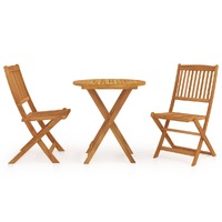  3 Piece Folding Garden Dining Set Solid Acacia Wood