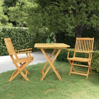  3 Piece Folding Garden Dining Set Solid Acacia Wood