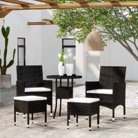  5 Piece Garden Lounge Set Poly Rattan Black