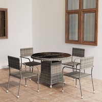  5 Piece Garden Dining Set Poly Rattan Anthracite &amp; Grey