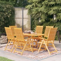  7 Piece Garden Dining Set Solid Teak Wood