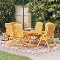  7 Piece Garden Dining Set Solid Teak Wood