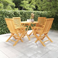  5 Piece Garden Dining Set Solid Teak Wood