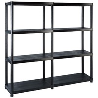  Storage Shelf 4-Tier Black 122x30.5x130 cm Plastic