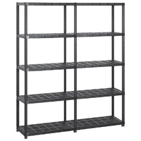  Storage Shelf 5-Tier Black 142x38x170 cm Plastic