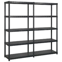  Storage Shelf 5-Tier Black 170x40x185 cm Plastic