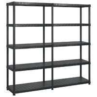  Storage Shelf 5-Tier Black 183x45.7x185 cm Plastic