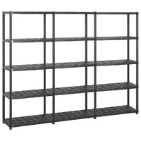 Storage Shelf 5-Tier Black 213x38x170 cm Plastic