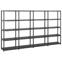 Storage Shelf 5-Tier Black 284x38x170 cm Plastic