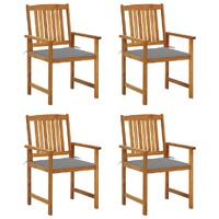  Garden Chairs with Cushions 4 pcs Solid Acacia Wood