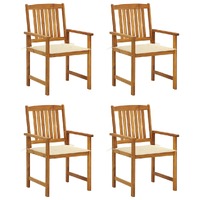  Garden Chairs with Cushions 4 pcs Solid Acacia Wood
