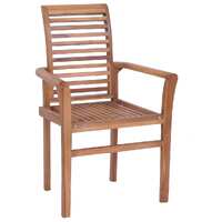  Dining Chairs 4 pcs with Anthracite Cushions Solid Teak Wood