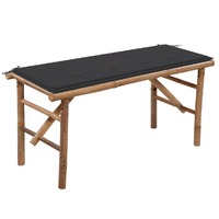  Folding Garden Bench with Cushion 118 cm Bamboo