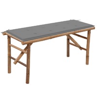  Folding Garden Bench with Cushion 118 cm Bamboo