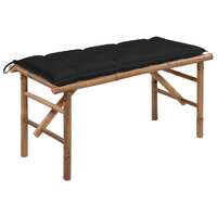  Folding Garden Bench with Cushion 118 cm Bamboo