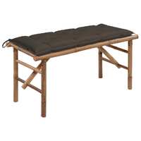  Folding Garden Bench with Cushion 118 cm Bamboo