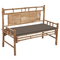  Garden Bench with Cushion 120 cm Bamboo