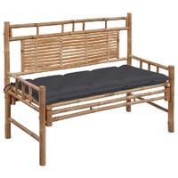  Garden Bench with Cushion 120 cm Bamboo