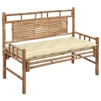  Garden Bench with Cushion 120 cm Bamboo