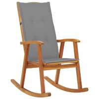 Rocking Chair with Cushions Solid Acacia Wood