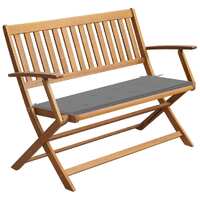  Garden Bench with Cushion 120 cm Solid Acacia Wood
