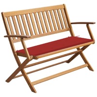  Garden Bench with Cushion 120 cm Solid Acacia Wood