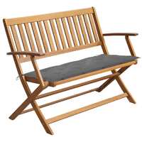  Garden Bench with Cushion 120 cm Solid Acacia Wood