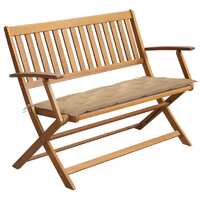 Garden Bench with Cushion 120 cm Solid Acacia Wood
