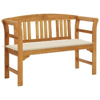  Garden Bench with Cushion 120 cm Solid Acacia Wood