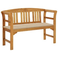  Garden Bench with Cushion 120 cm Solid Acacia Wood