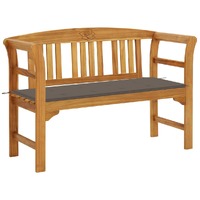  Garden Bench with Cushion 120 cm Solid Acacia Wood