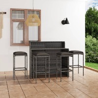  5 Piece Garden Bar Set with Cushions Grey