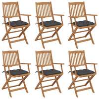  Folding Garden Chairs 6 pcs with Cushions Solid Wood Acacia