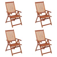 Folding Garden Chairs 4 pcs Solid Acacia Wood