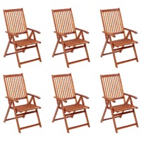  Folding Garden Chairs 6 pcs Solid Wood Acacia