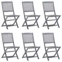  Folding Outdoor Chairs 6 pcs Solid Acacia Wood