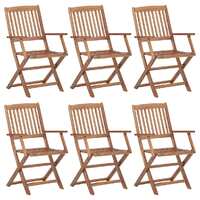  Folding Garden Chairs 6 pcs Solid Wood Acacia