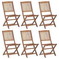  Folding Garden Chairs 6 pcs Solid Wood Acacia