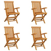  Folding Garden Chairs 4 pcs Solid Teak Wood