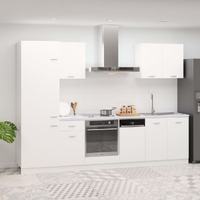  7 Piece Kitchen Cabinet Set White Engineered Wood