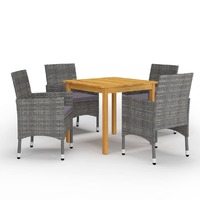  5 Piece Garden Dining Set Grey