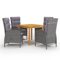  5 Piece Garden Dining Set Grey