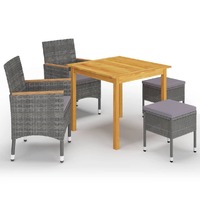  5 Piece Garden Dining Set Grey