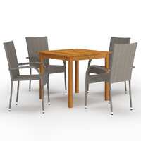  5 Piece Garden Dining Set Grey