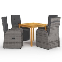  5 Piece Garden Dining Set Grey
